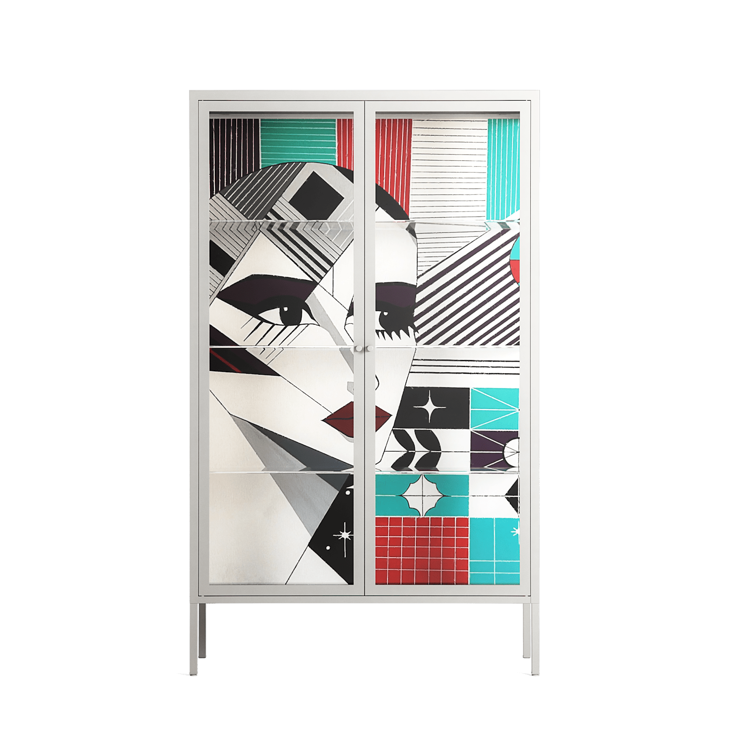 The Dessolution - Cabinet - Mathilda Kienast - Chalk - Clear glass