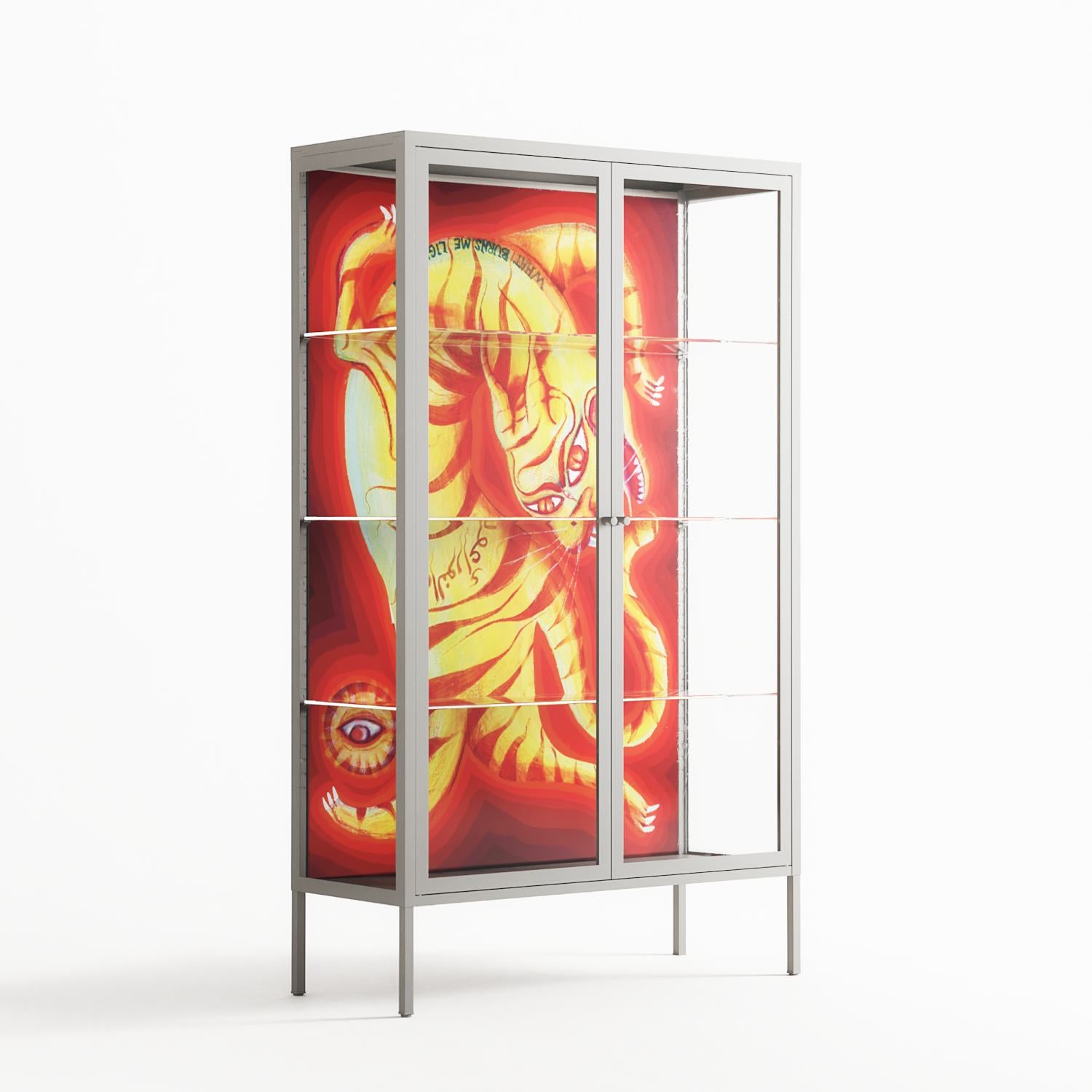 Burning Tiger - Cabinet - Mo Kalache - Chalk - Clear glass