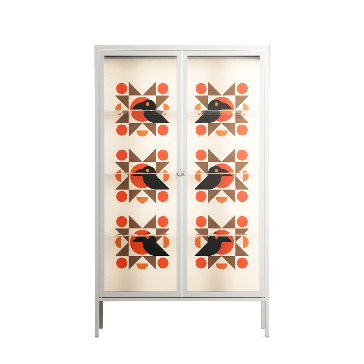 Crow Del Sol - Cabinet - Ethan Fender - Chalk - Clear glass