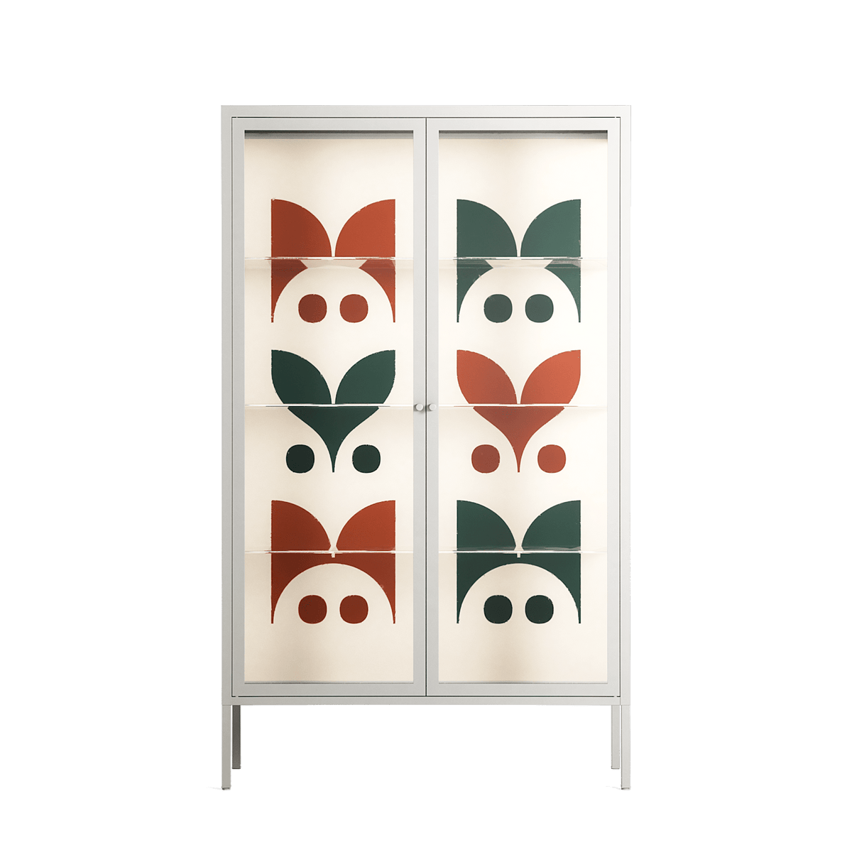 Curious Creatures - Cabinet - Ethan Fender - Chalk - Clear glass