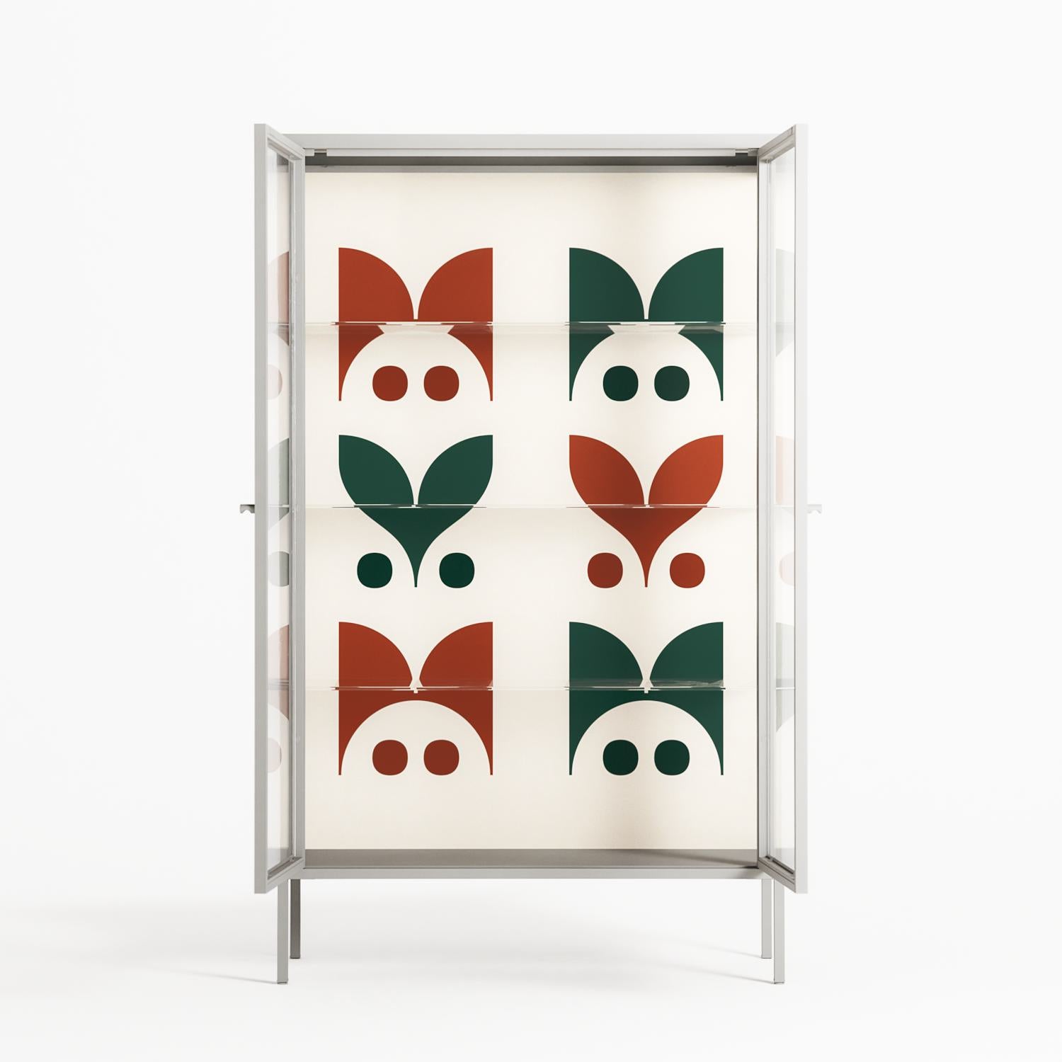 Curious Creatures - Cabinet - Ethan Fender - Chalk - Clear glass