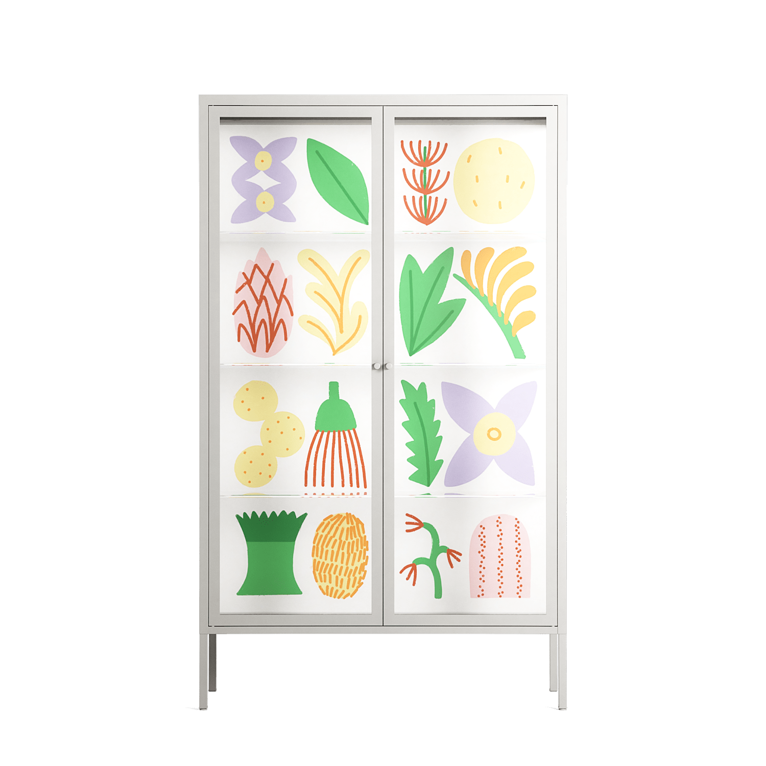 Shapes - Cabinet - Lydia Greaves - Chalk - Clear glass