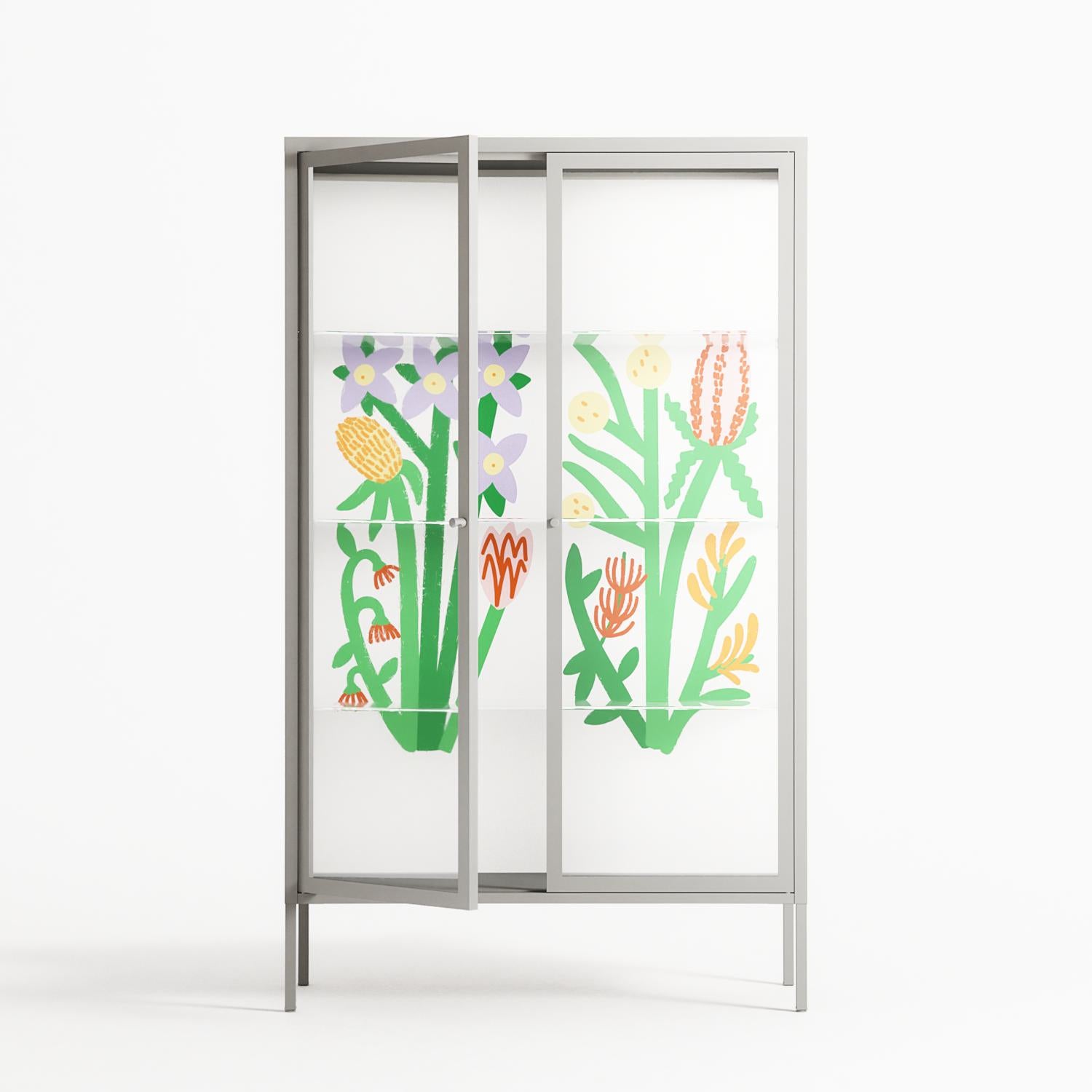 Bouquets - Cabinet - Lydia Greaves - Chalk - Clear glass