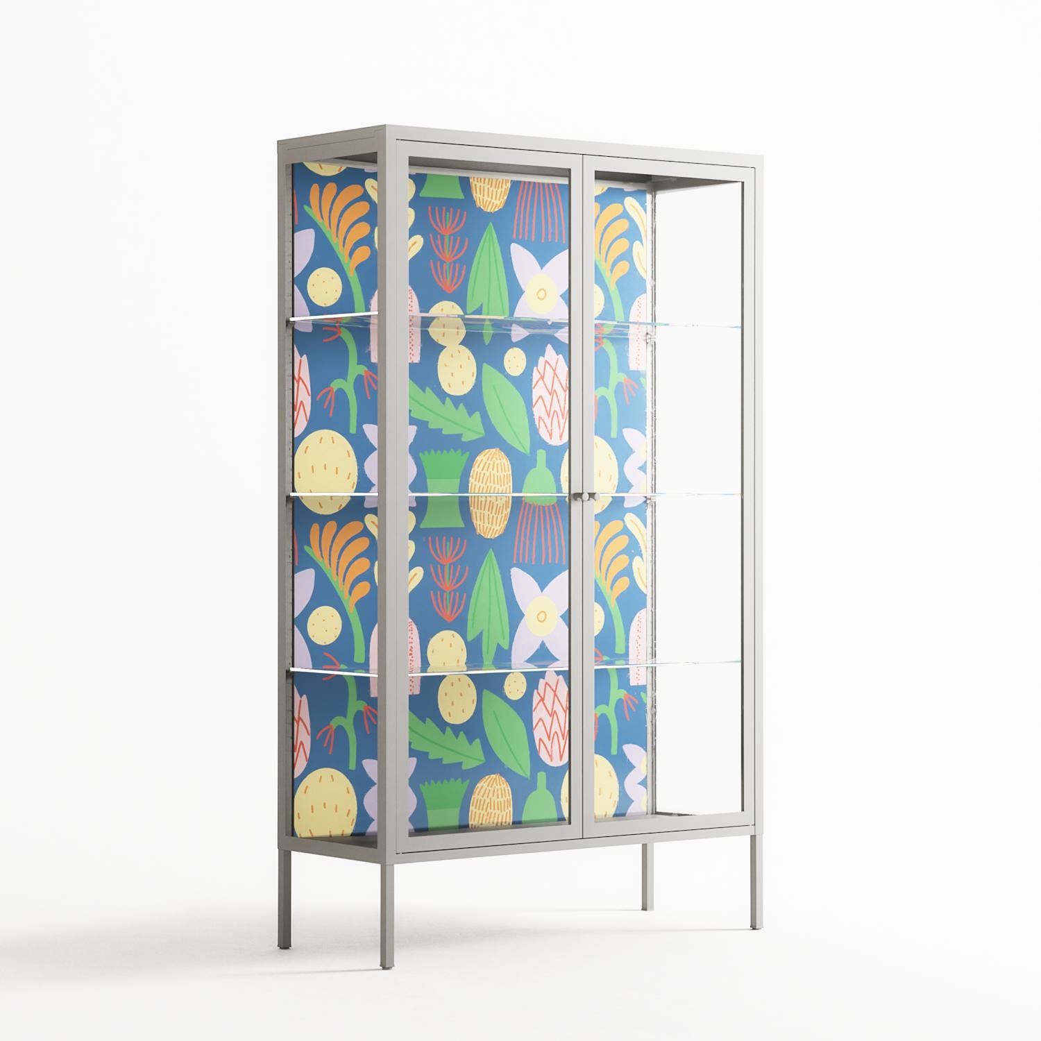 Shapes Blue - Cabinet - Lydia Greaves - Chalk - Clear glass