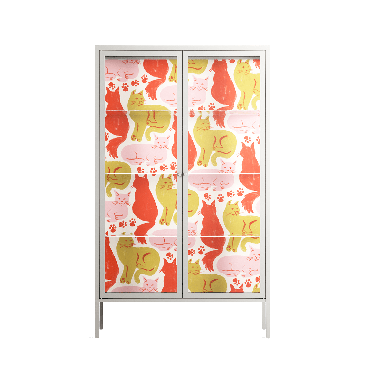 Cats - Cabinet - Lydia Greaves - Chalk - Clear glass