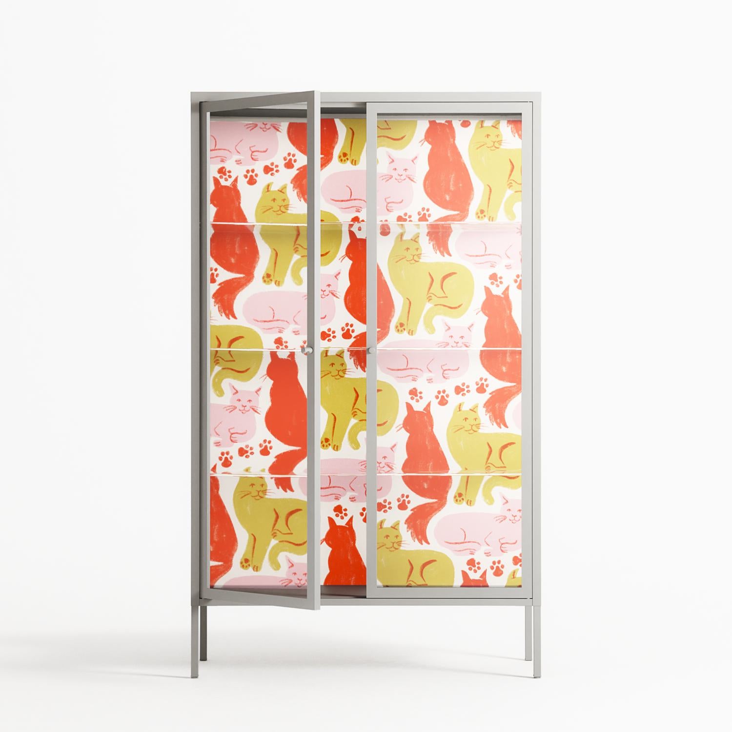 Cats - Cabinet - Lydia Greaves - Chalk - Clear glass
