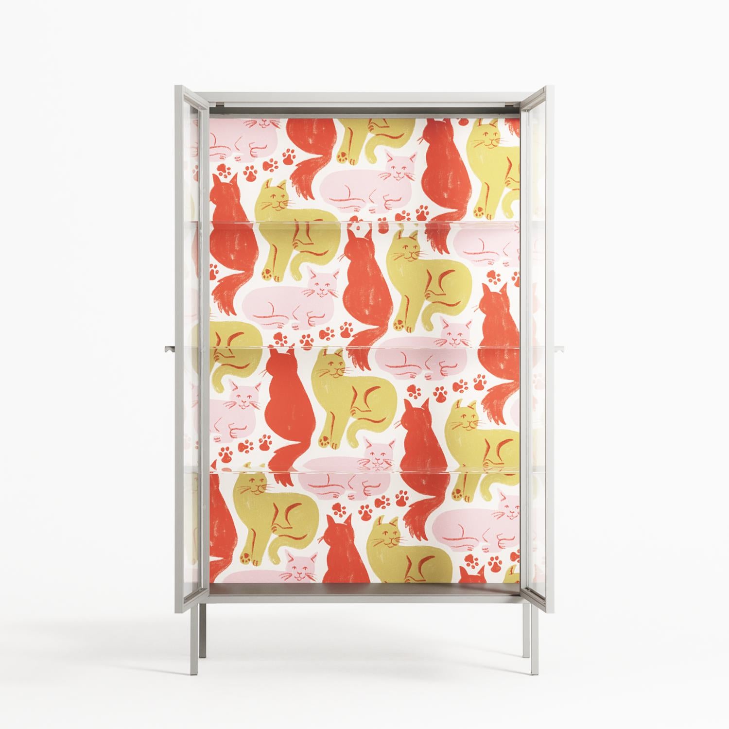 Cats - Cabinet - Lydia Greaves - Chalk - Clear glass