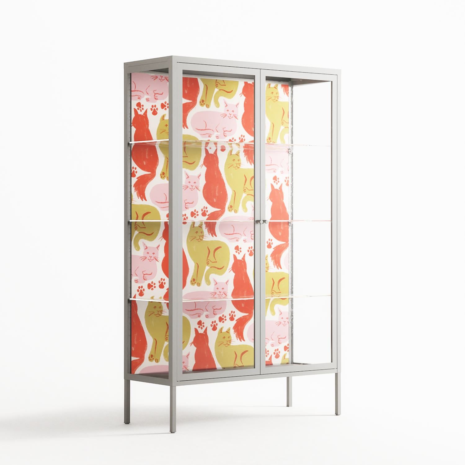 Cats - Cabinet - Lydia Greaves - Chalk - Clear glass