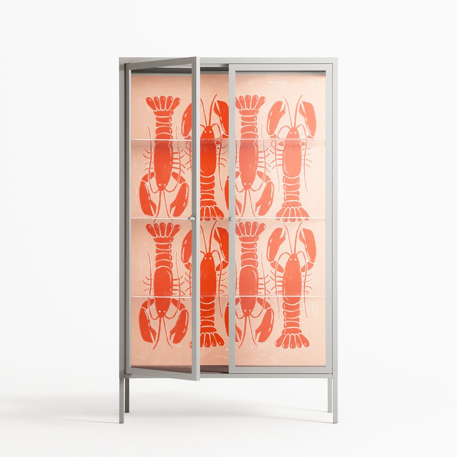 Lobsters - Cabinet - Lydia Greaves - Chalk - Clear glass