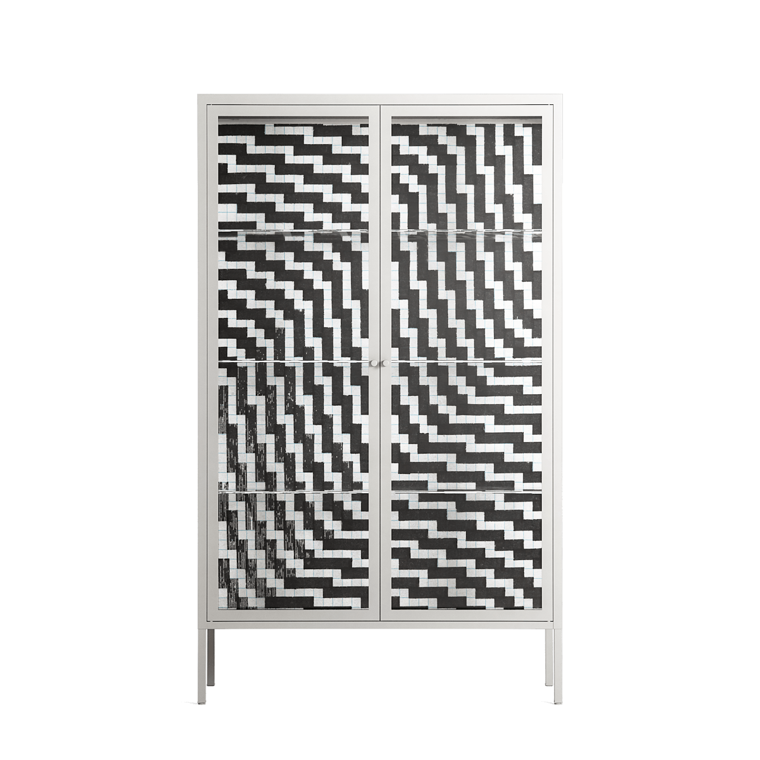 Wave In Wave - Cabinet - Guido De Boer - Chalk - Clear glass
