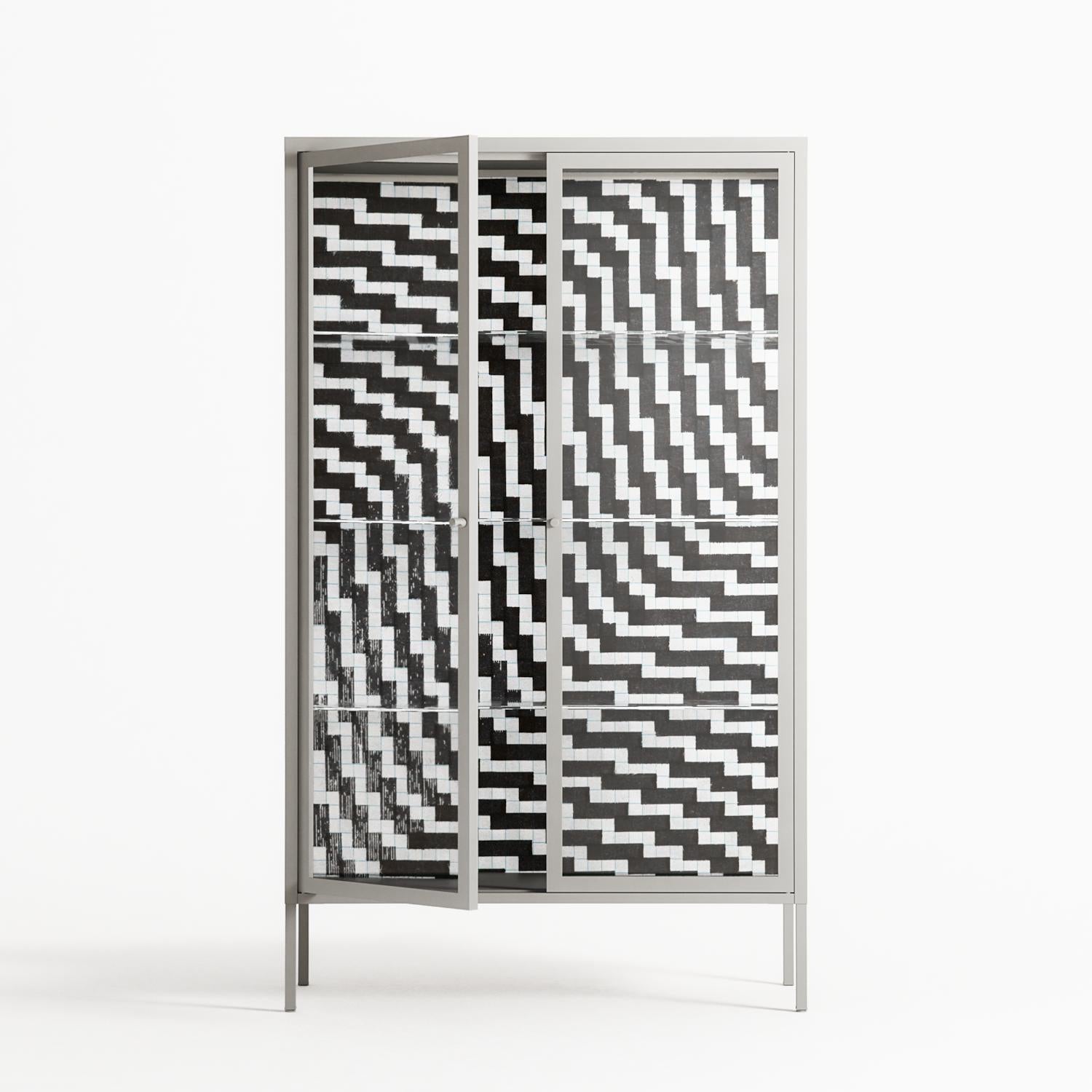 Wave In Wave - Cabinet - Guido De Boer - Chalk - Clear glass