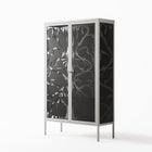 Black Potted Plant - Cabinet - Konrad Blaszczyk - Chalk - Overlay Glass