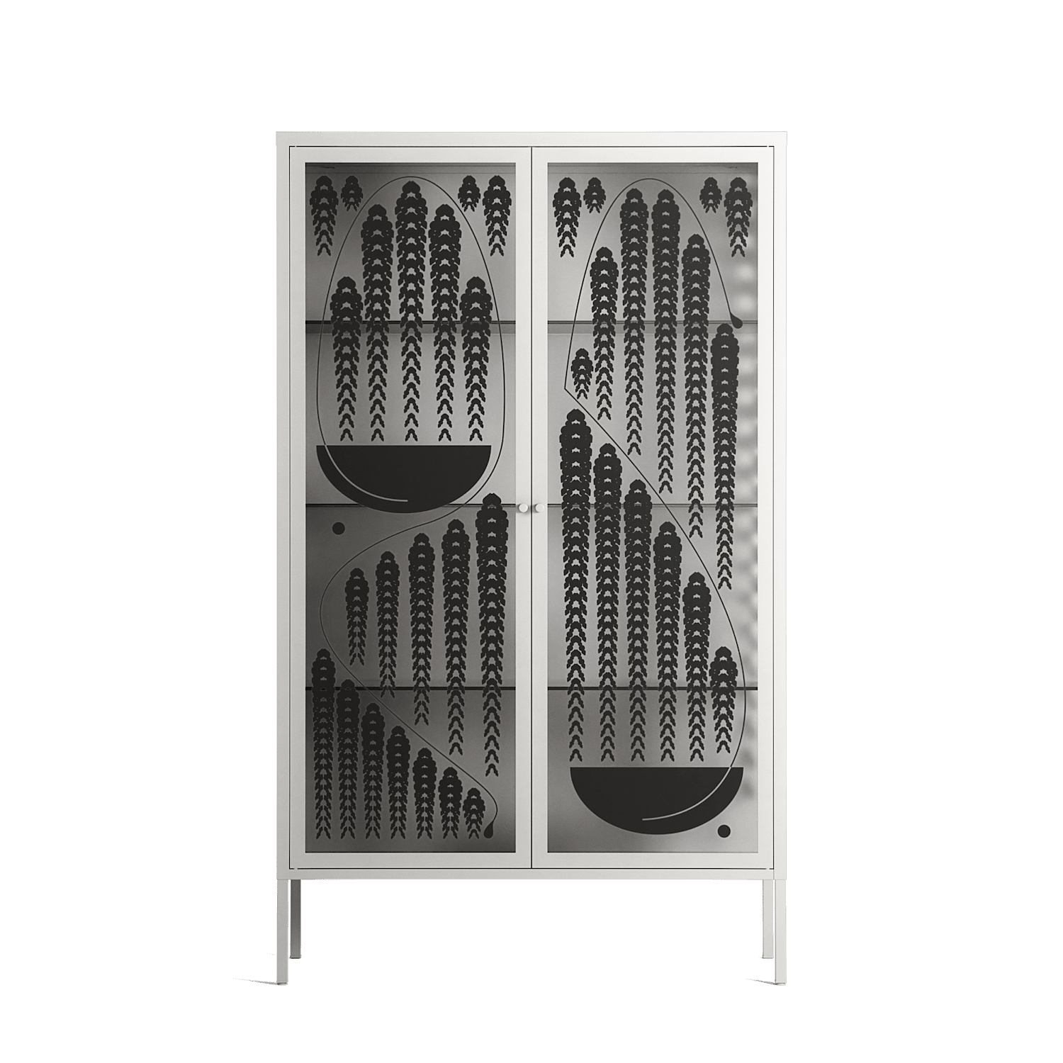 Black Fern - Cabinet - Konrad Blaszczyk - Chalk - Overlay Glass