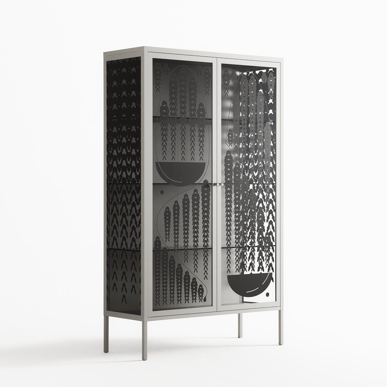 Black Fern - Cabinet - Konrad Blaszczyk - Chalk - Overlay Glass