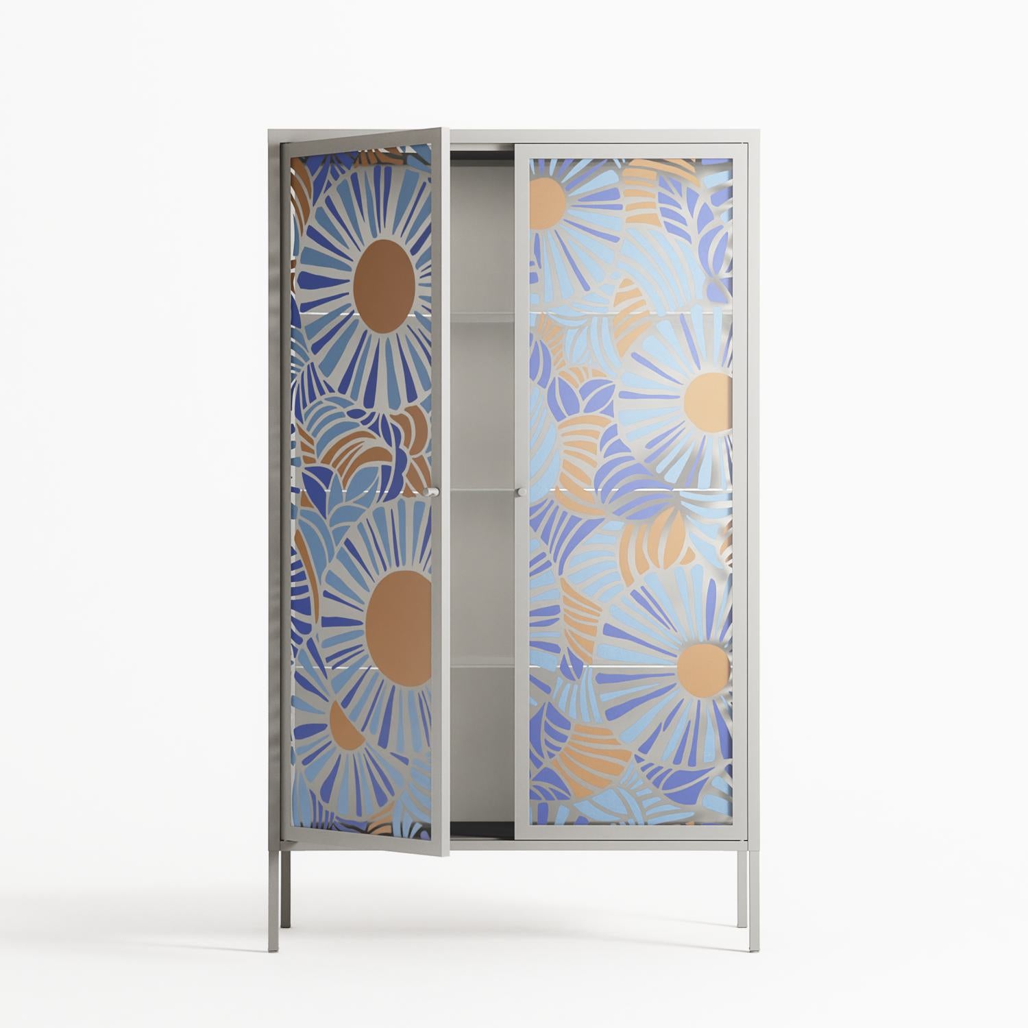 Bellis Bounty - Cabinet - Amy Suther - Chalk - Overlay Glass