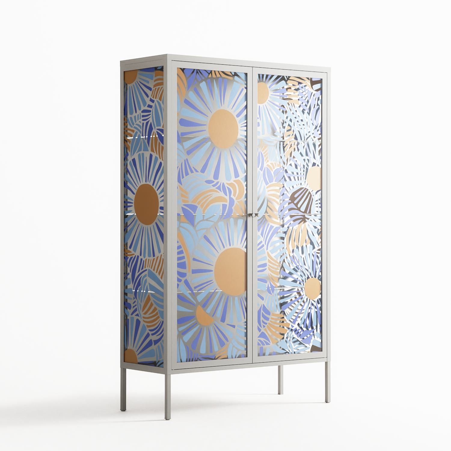 Bellis Bounty - Cabinet - Amy Suther - Chalk - Overlay Glass