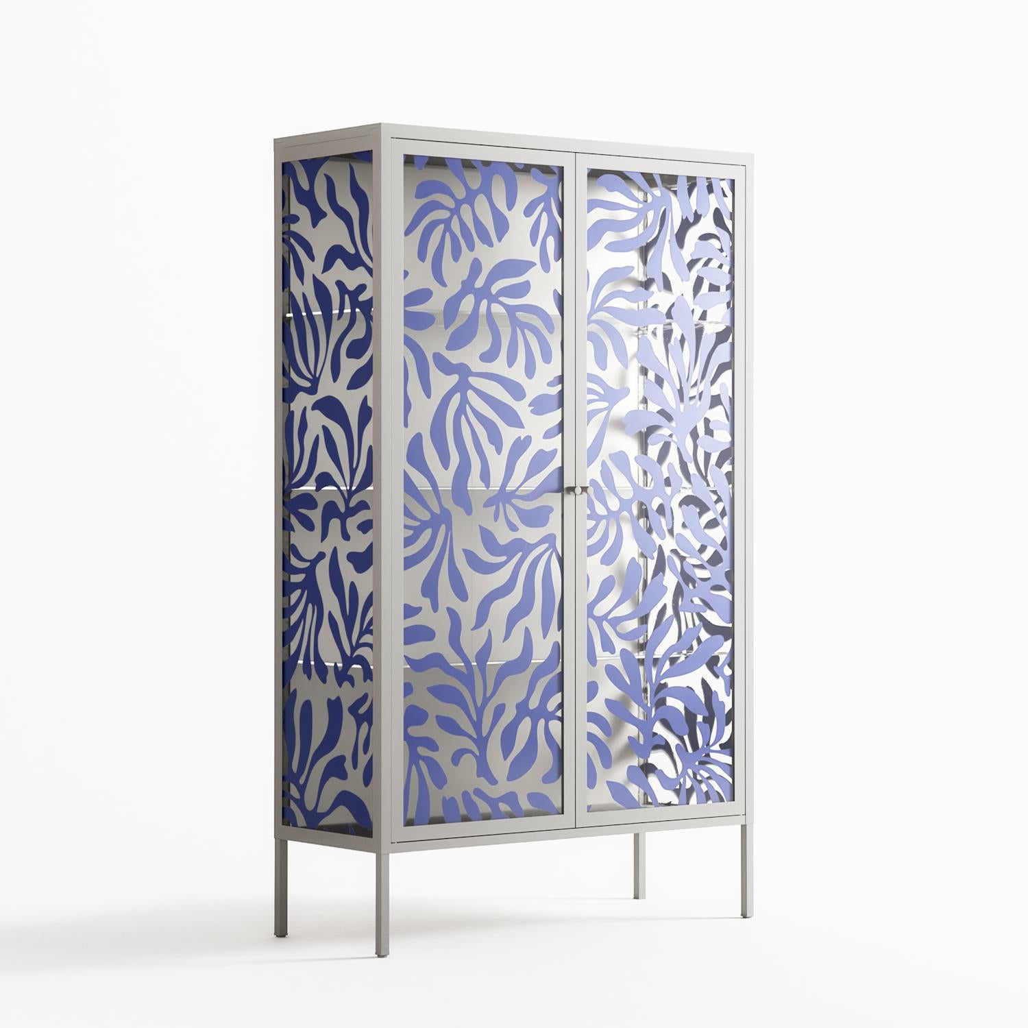 Botanica Blue - Cabinet - Amy Suther - Chalk - Overlay Glass