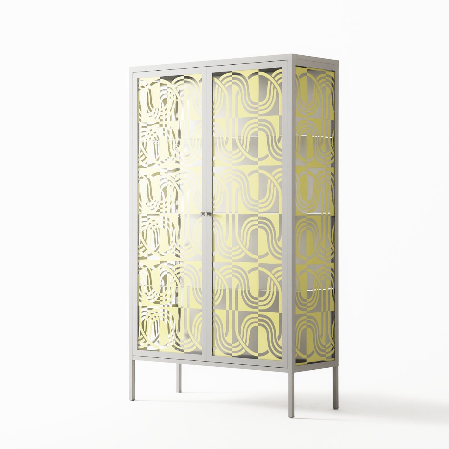 Curvatine - Cabinet - Amy Suther - Chalk - Overlay Glass