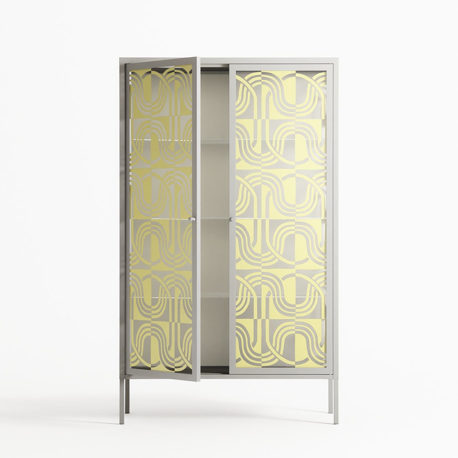 Curvatine - Cabinet - Amy Suther - Chalk - Overlay Glass