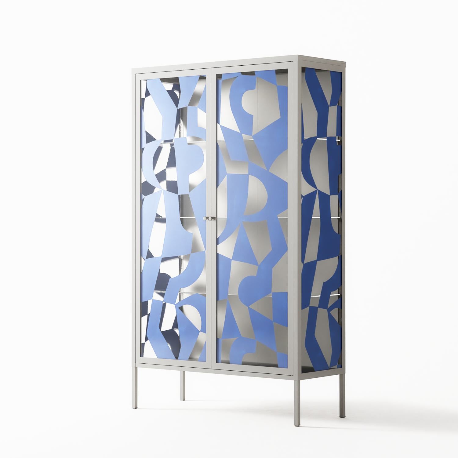 Santorini - Cabinet - Amy Suther - Chalk - Overlay Glass