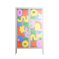 Fun Shapes - Cabinet - Sandra Hutter - Chalk - Overlay Glass