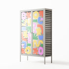 Fun Shapes - Cabinet - Sandra Hutter - Chalk - Overlay Glass