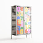 Fun Shapes - Cabinet - Sandra Hutter - Chalk - Overlay Glass