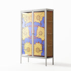 Sunflowers - Cabinet - Sandra Hutter - Chalk - Overlay Glass