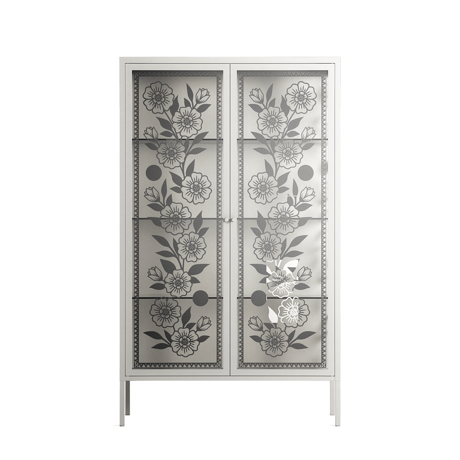 Barbed Bloom - Cabinet - Daphna Sebbane - Chalk - Overlay Glass