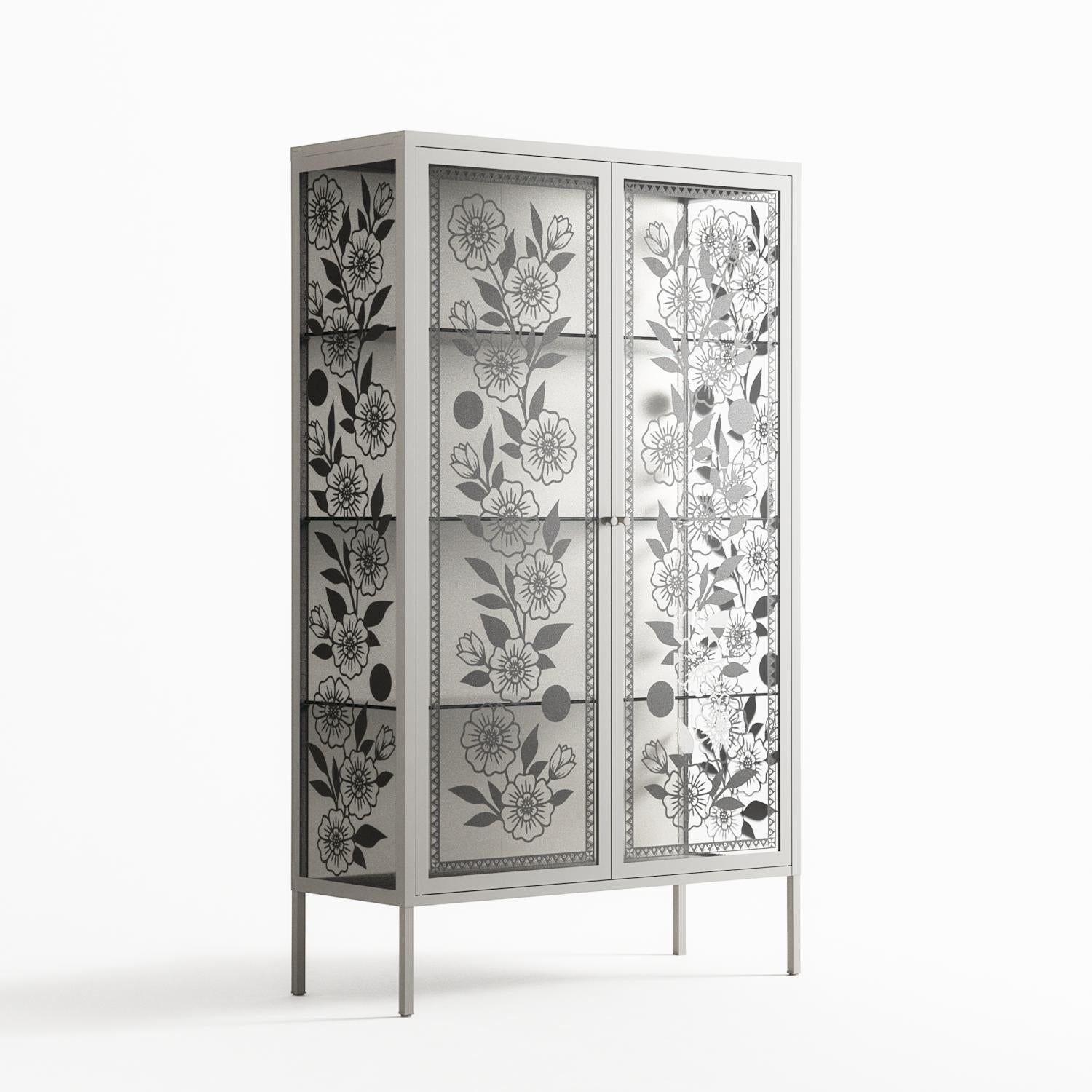 Barbed Bloom - Cabinet - Daphna Sebbane - Chalk - Overlay Glass