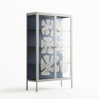 Blue Flower - Cabinet - Magdalena Marchocka - Chalk - Overlay Glass