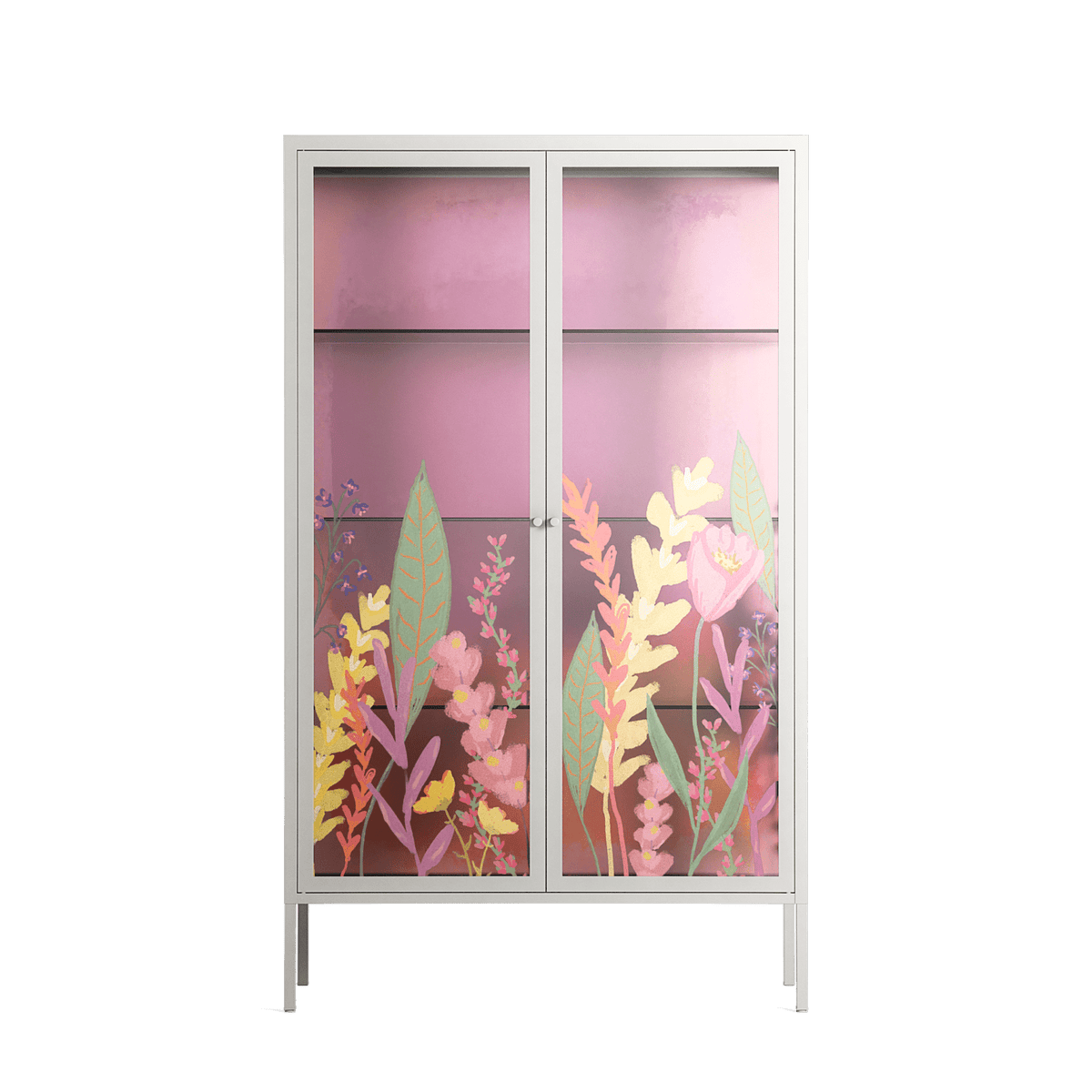 Abstract Flower Garden - Cabinet - Raissa Oltmanns - Chalk - Overlay Glass