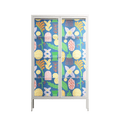 Shapes Blue - Cabinet - Lydia Greaves - Chalk - Clear glass