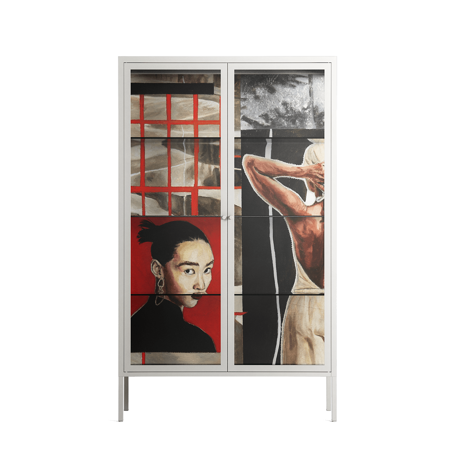 Where We Belong - Cabinet - Sophie Goudman-Peachey - Chalk - Clear glass