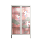 Abstract Cranes And Palms - Cabinet - Raissa Oltmanns - Chalk - Overlay Glass