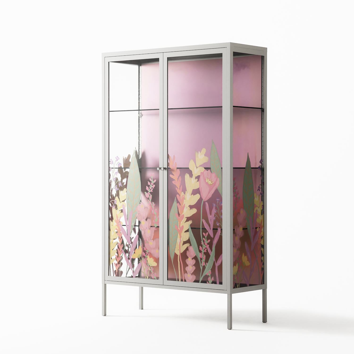 Abstract Flower Garden - Cabinet - Raissa Oltmanns - Chalk - Overlay Glass