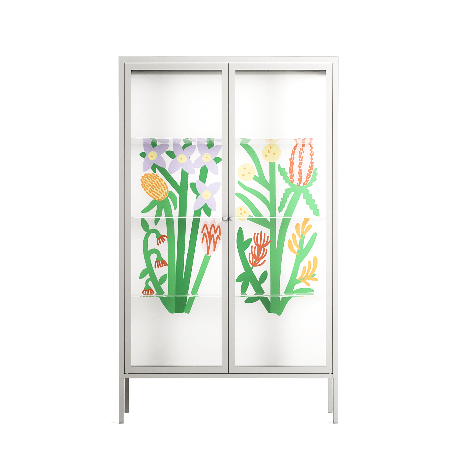 Bouquets - Cabinet - Lydia Greaves - Chalk - Clear glass