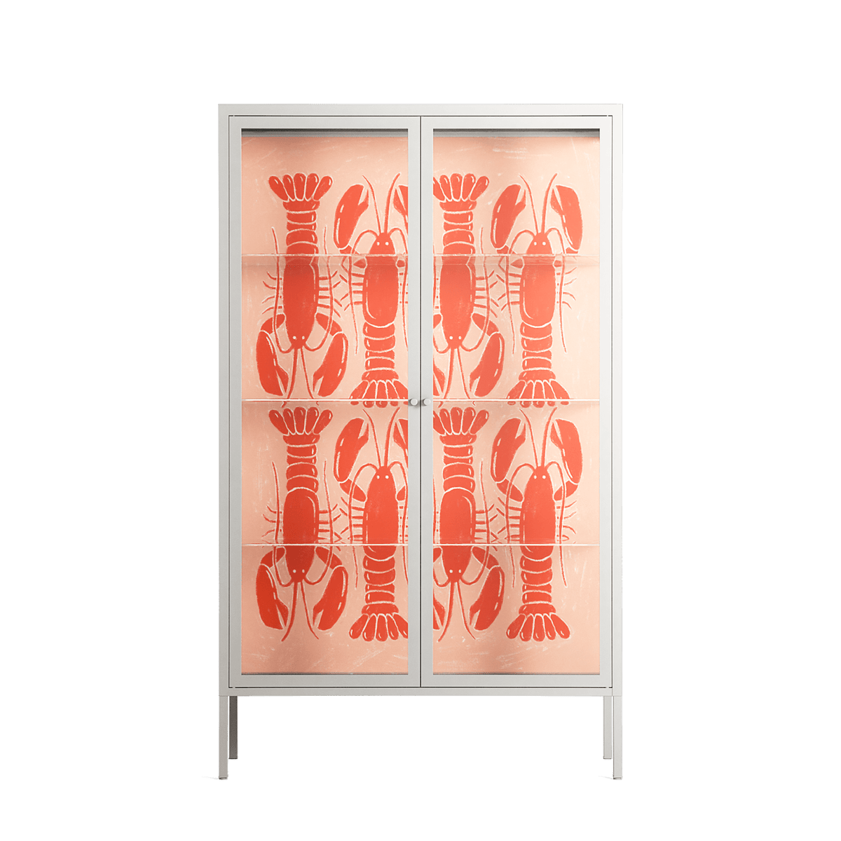 Lobsters - Cabinet - Lydia Greaves - Chalk - Clear glass