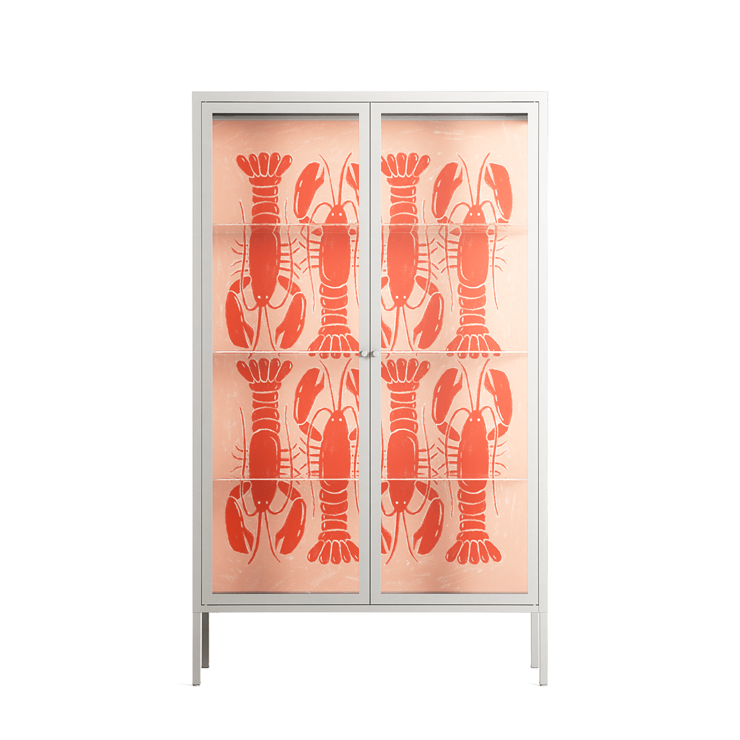 Lobsters - Cabinet - Lydia Greaves - Chalk - Clear glass