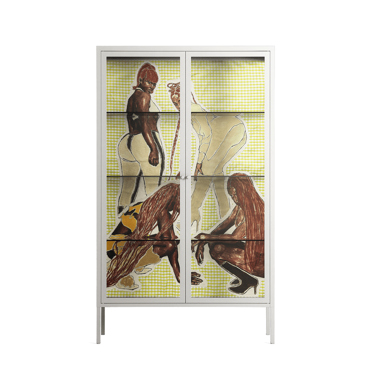 Can You Face It - Cabinet - Sophie Goudman-Peachey - Chalk - Clear glass
