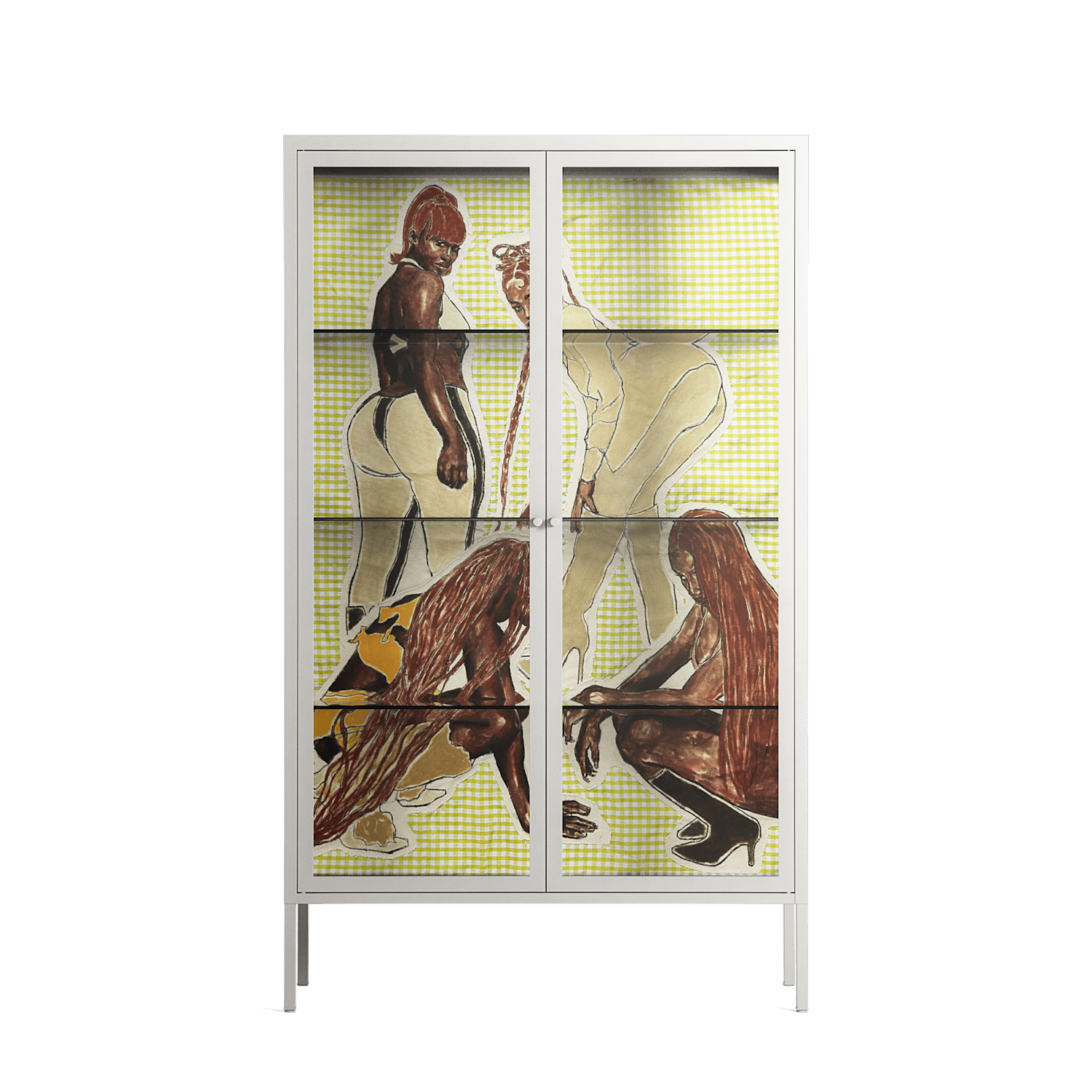 Can You Face It - Cabinet - Sophie Goudman-Peachey - Chalk - Clear glass