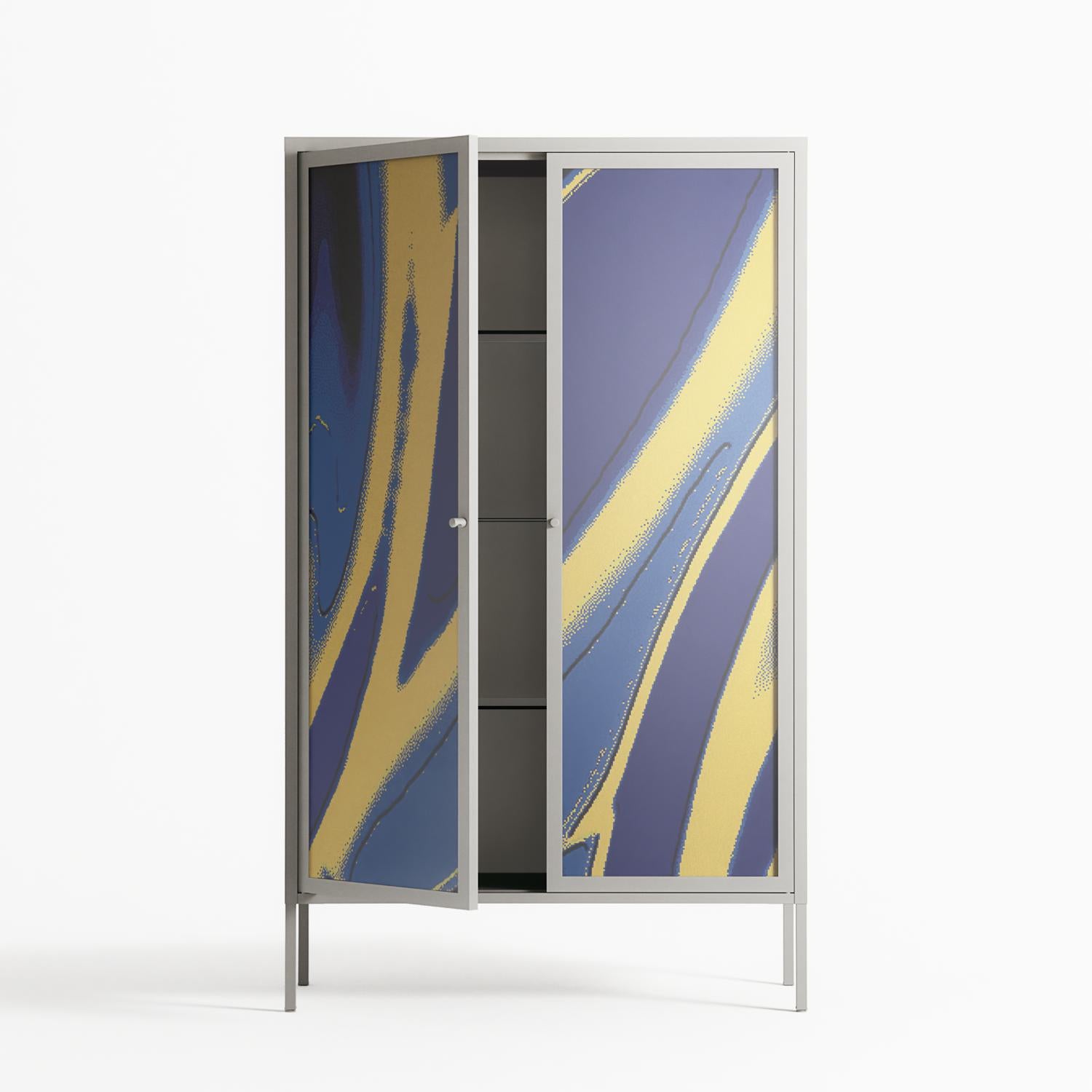 Blue Gale - Cabinet - Oluwaseyi Samuel Adebayo - Chalk - Overlay Glass