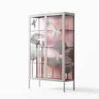 Abstract Cranes And Palms - Cabinet - Raissa Oltmanns - Chalk - Overlay Glass