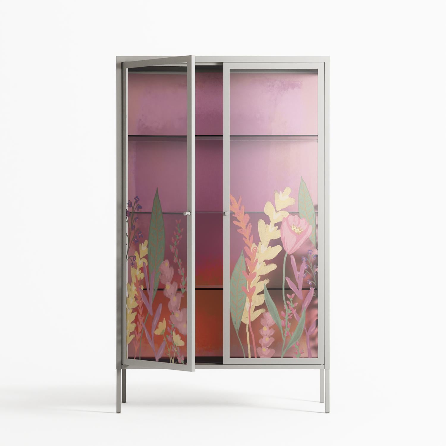 Abstract Flower Garden - Cabinet - Raissa Oltmanns - Chalk - Overlay Glass