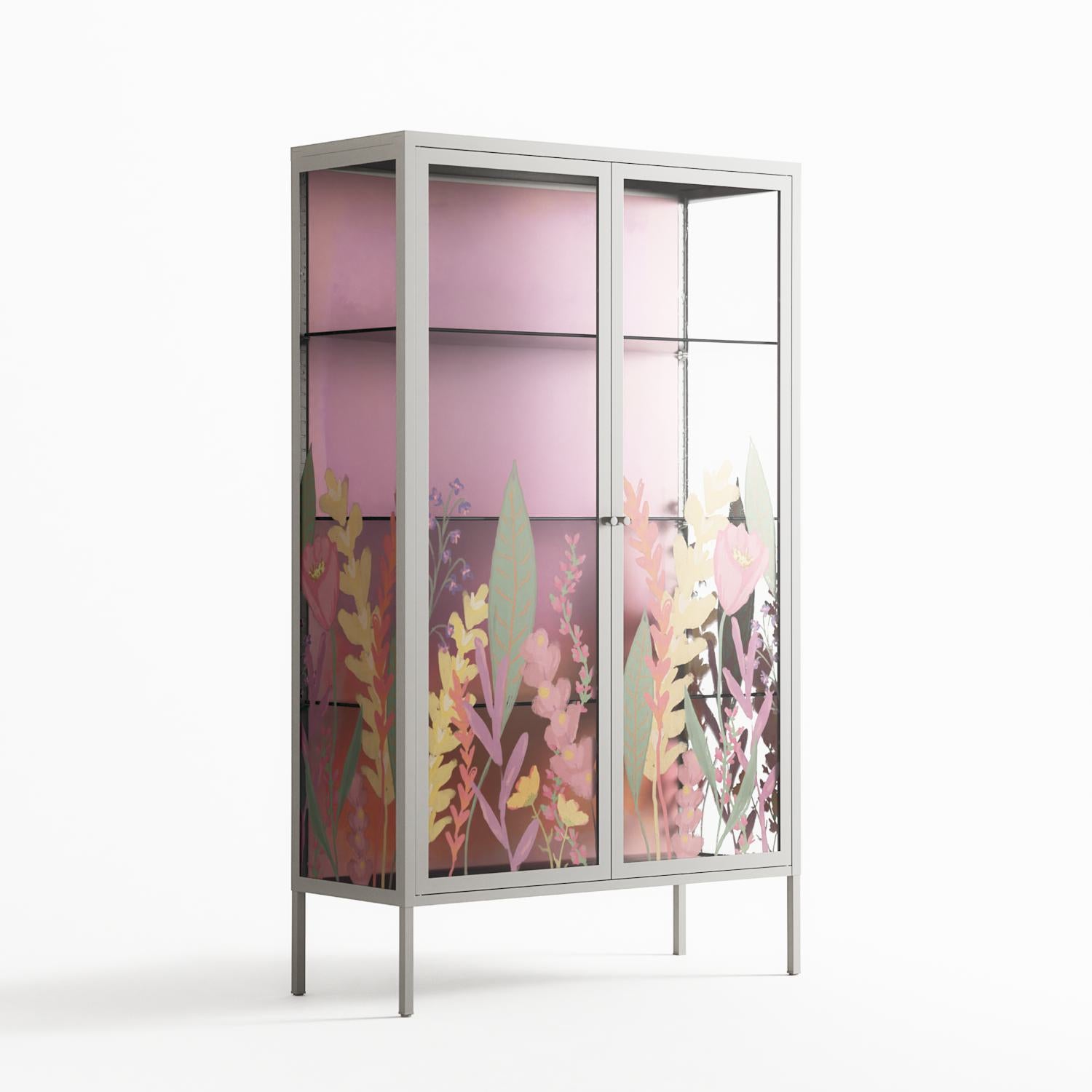 Abstract Flower Garden - Cabinet - Raissa Oltmanns - Chalk - Overlay Glass