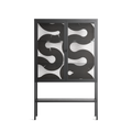 Black Waves - Loft Cabinet - Alexander Khabbazi - Antracite - Clear glass