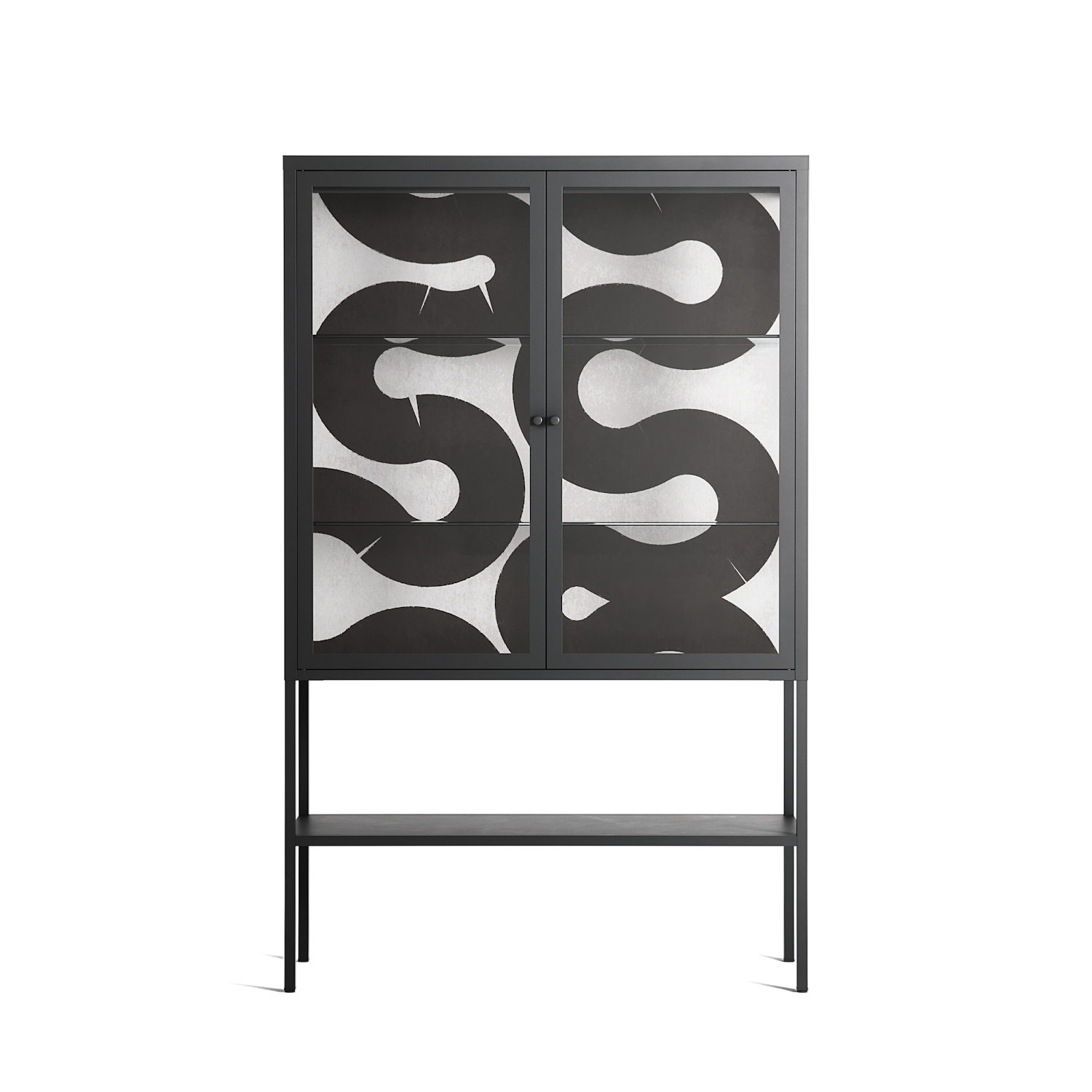 Black Waves - Loft Cabinet - Alexander Khabbazi - Antracite - Clear glass