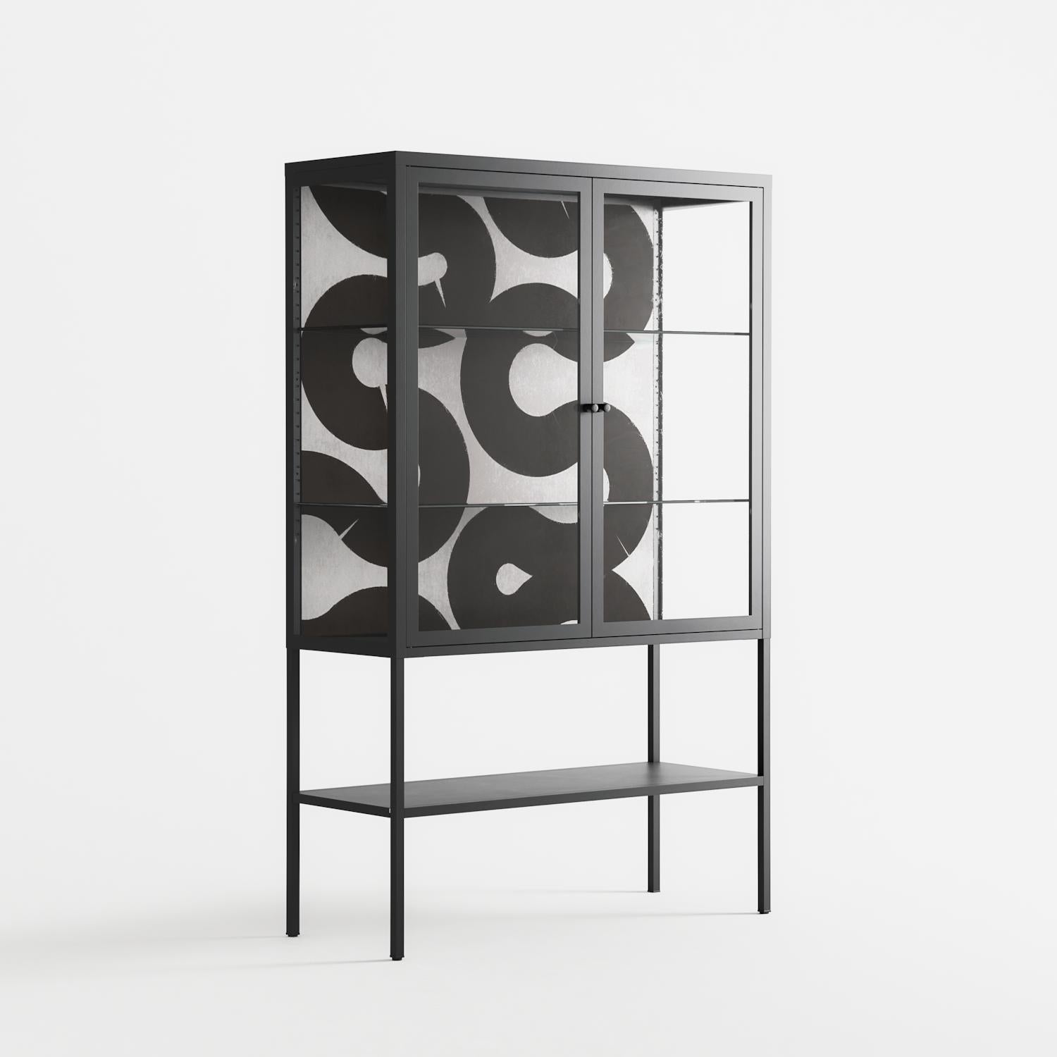 Black Waves - Loft Cabinet - Alexander Khabbazi - Antracite - Clear glass