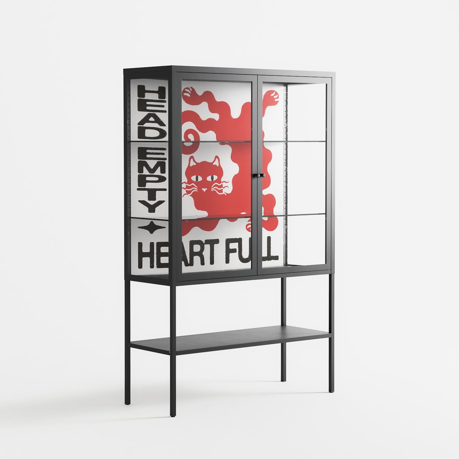 Heart Full - Loft Cabinet - Alexander Khabbazi - Antracite - Clear glass