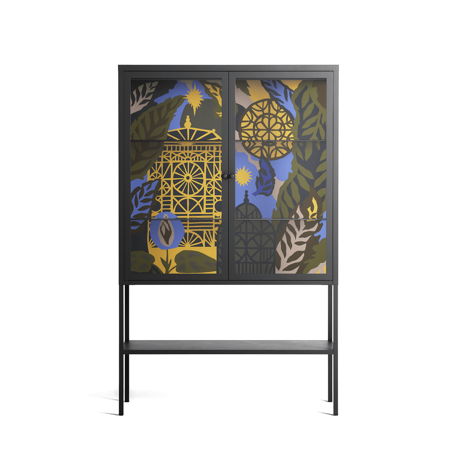 The Towering Hall Full Of Light 2 - Loft Cabinet - Nick Liefhebber - Antracite - Clear glass